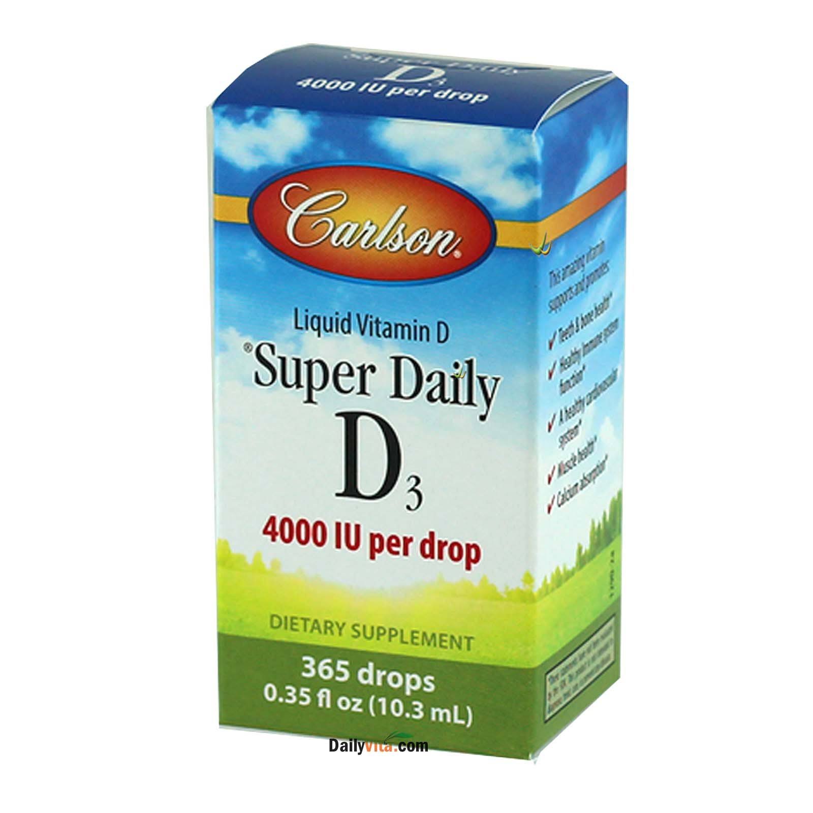 Carlson Super Daily D3 Liquid Vitamin D - 4000iu, 365 drops