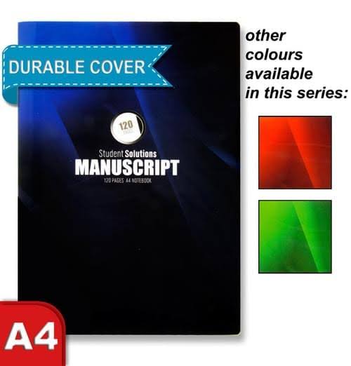 Student Solutions A4 120pg Manuscript Book Durable Cover