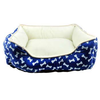 Slumber Pet Cuddler Dog Bed - Blue Bones - One Size