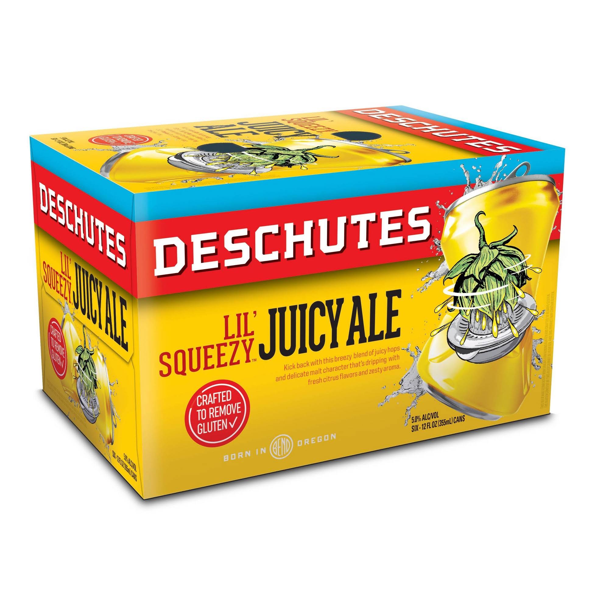 Deschutes Beer, Juicy Pale, Lil' Squeezy - 6 pack, 12 fl oz cans