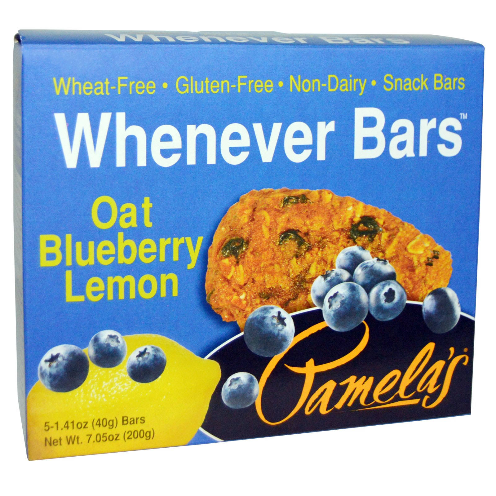 Pamela's Products Gluten Free Whenever Bars - Oat Blueberry Lemon, 5 Count Box