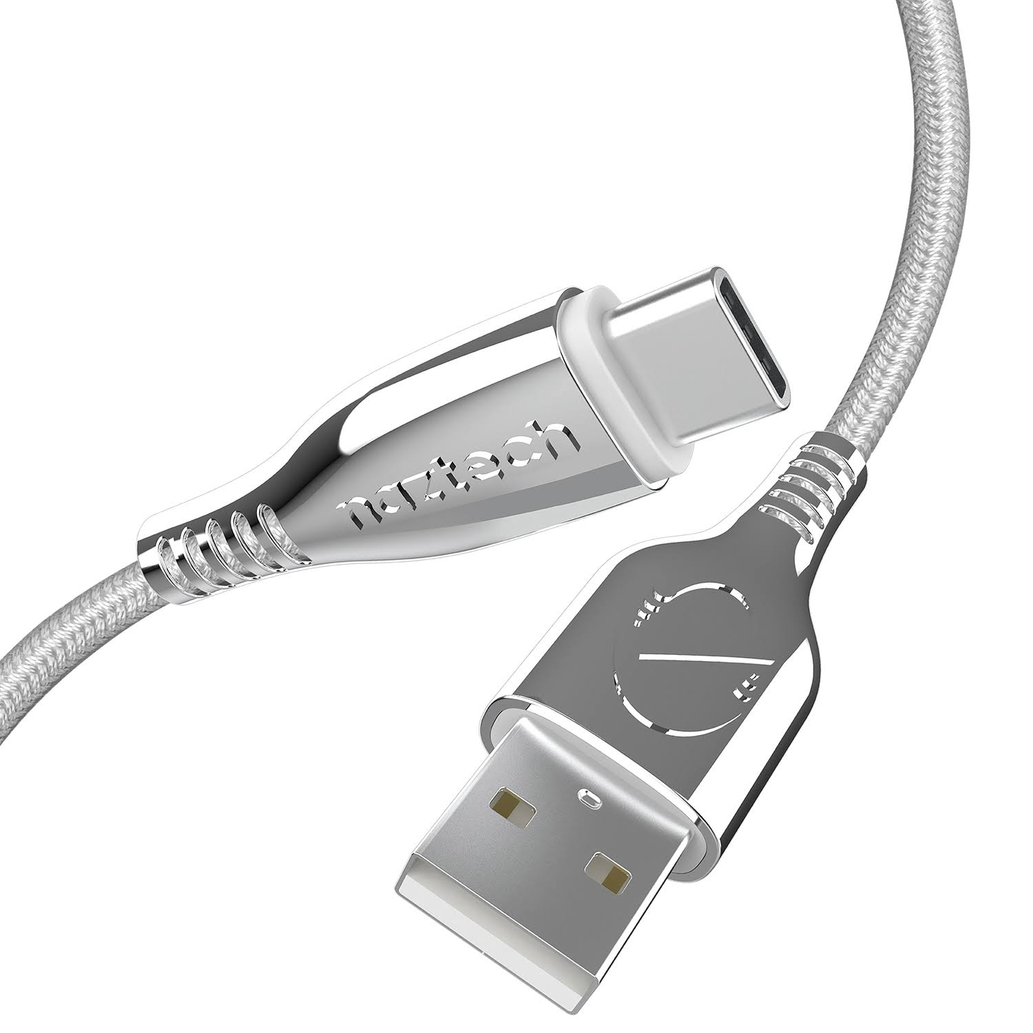 Naztech 15500 6-ft. Titanium USB to USB-C Braided Cable (White)
