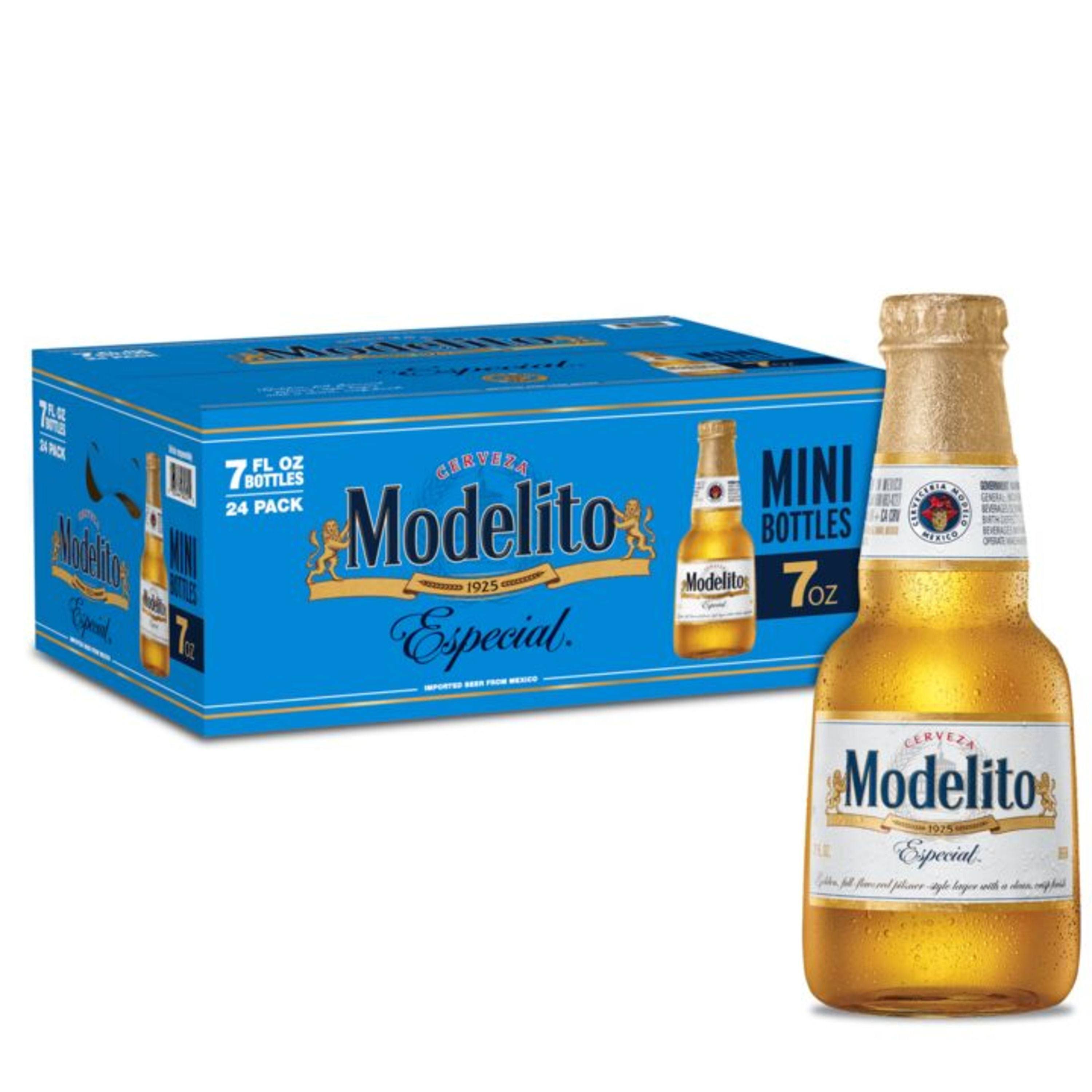 Modelito Beer, Imported, Especial - 24 pack, 7 fl oz bottles