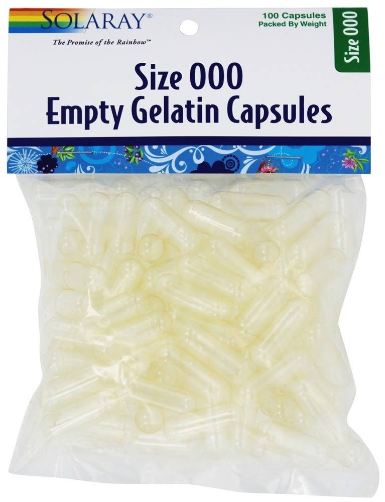 Solaray Empty Gelatin Capsules - Size 000, 100ct