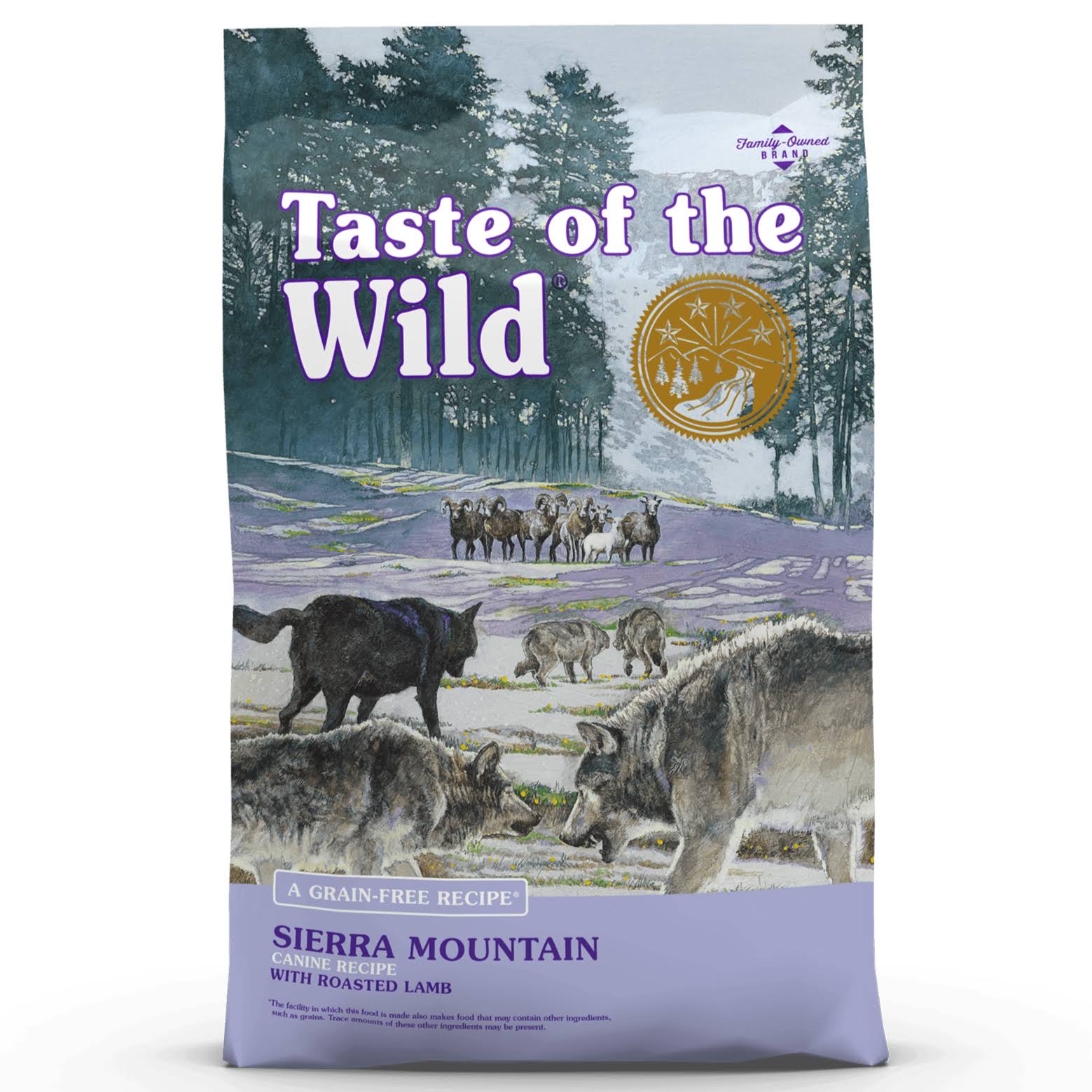 Taste of The Wild Sierra Mountain Grain-Free Canine Recipe with Roasted Lamb Dry Dog Food for All Life Stages, Made with High Protein from Real Lamb