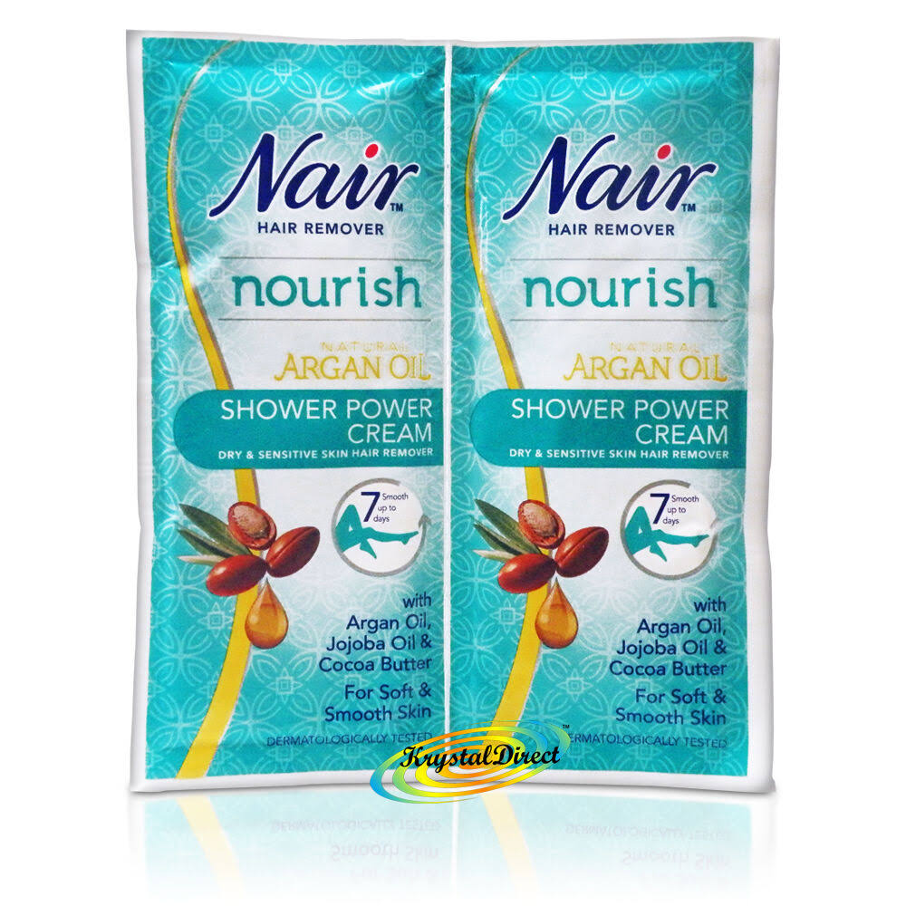Nair Hair Remover Natural Argan Oil Nourish Shower Power Cream - 2 x 30ml