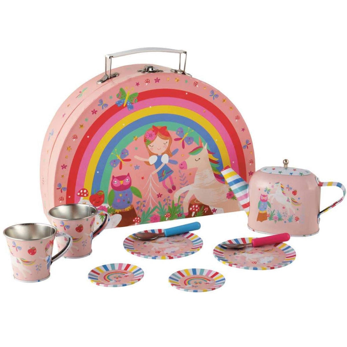 Floss & Rock 10 Piece Rainbow Fairy Tin Tea Set