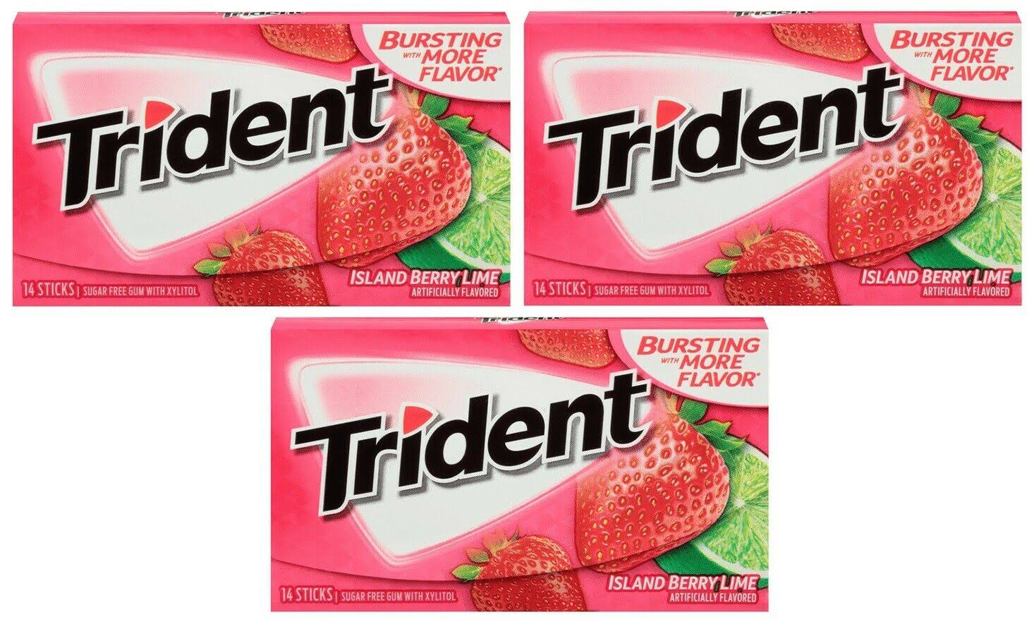 Trident Gum - Island Berry Lime, 14 Sticks