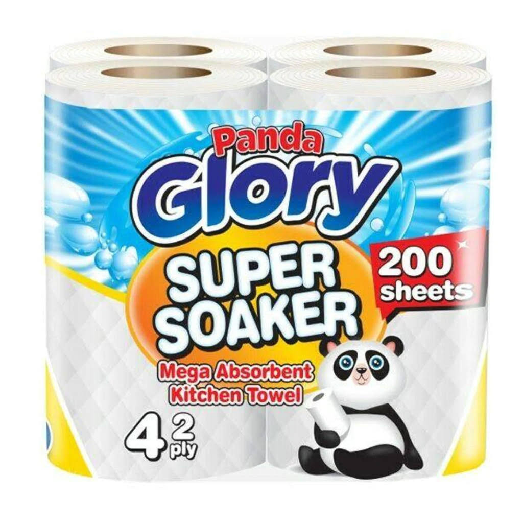 Panda Glory Super Soaker 2 Ply Mega Absorbent Kitchen Towel 24/48/72 Rolls