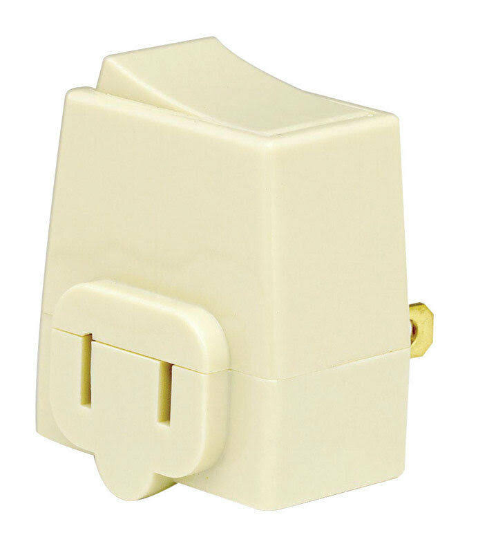 Plug in Switch Tap Ivory Leviton Outlet Adapters - 13 amp, 125V