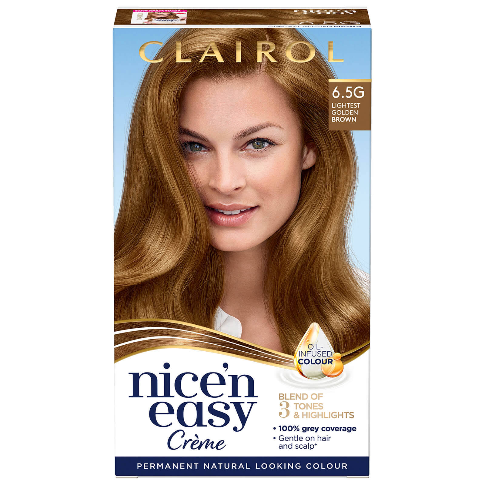 Clairol Nice n Easy Permanent Hair Dye - Lightest Golden Brown, 6.5g
