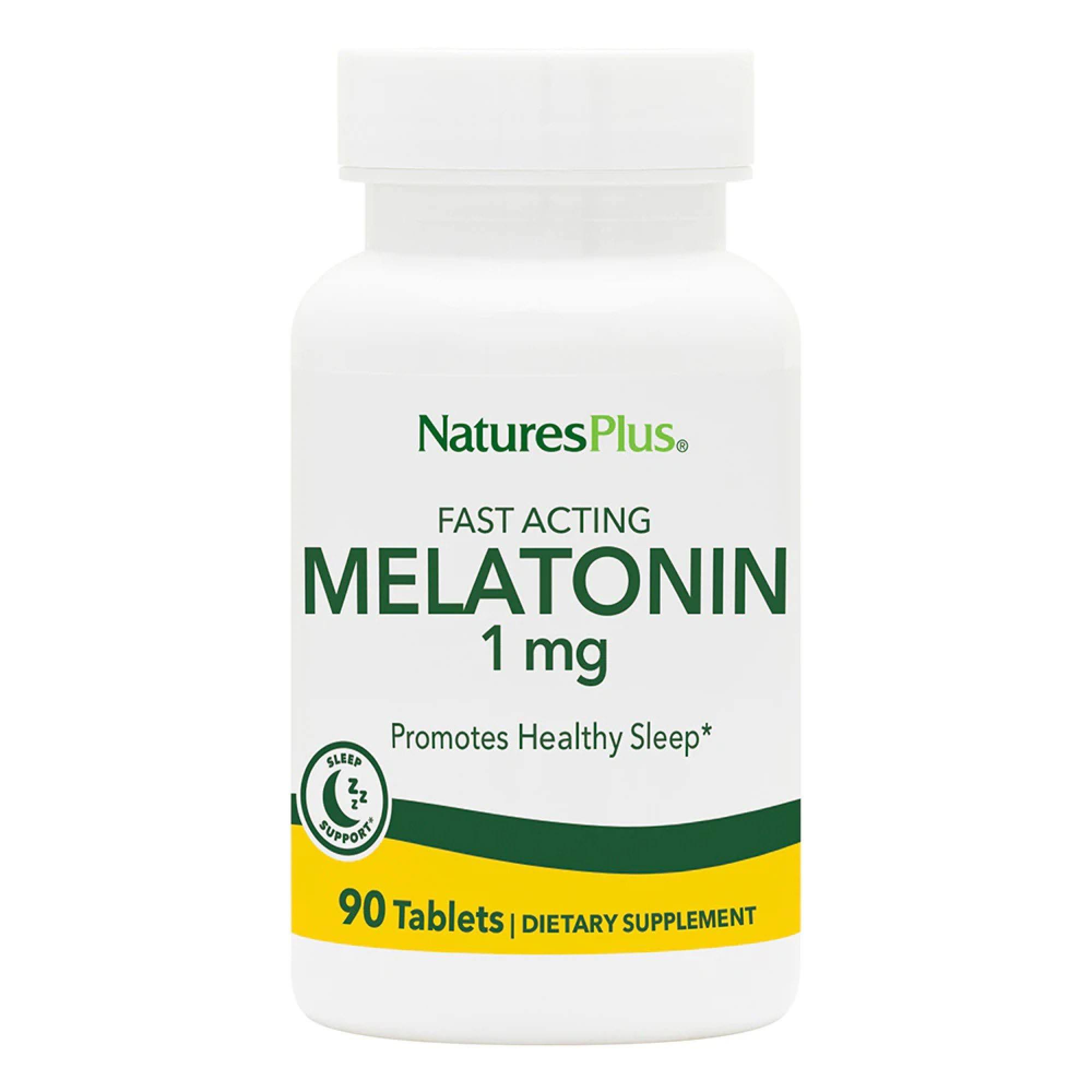 NaturesPlus, Fast Acting Melatonin, 1 mg, 90 Tablets