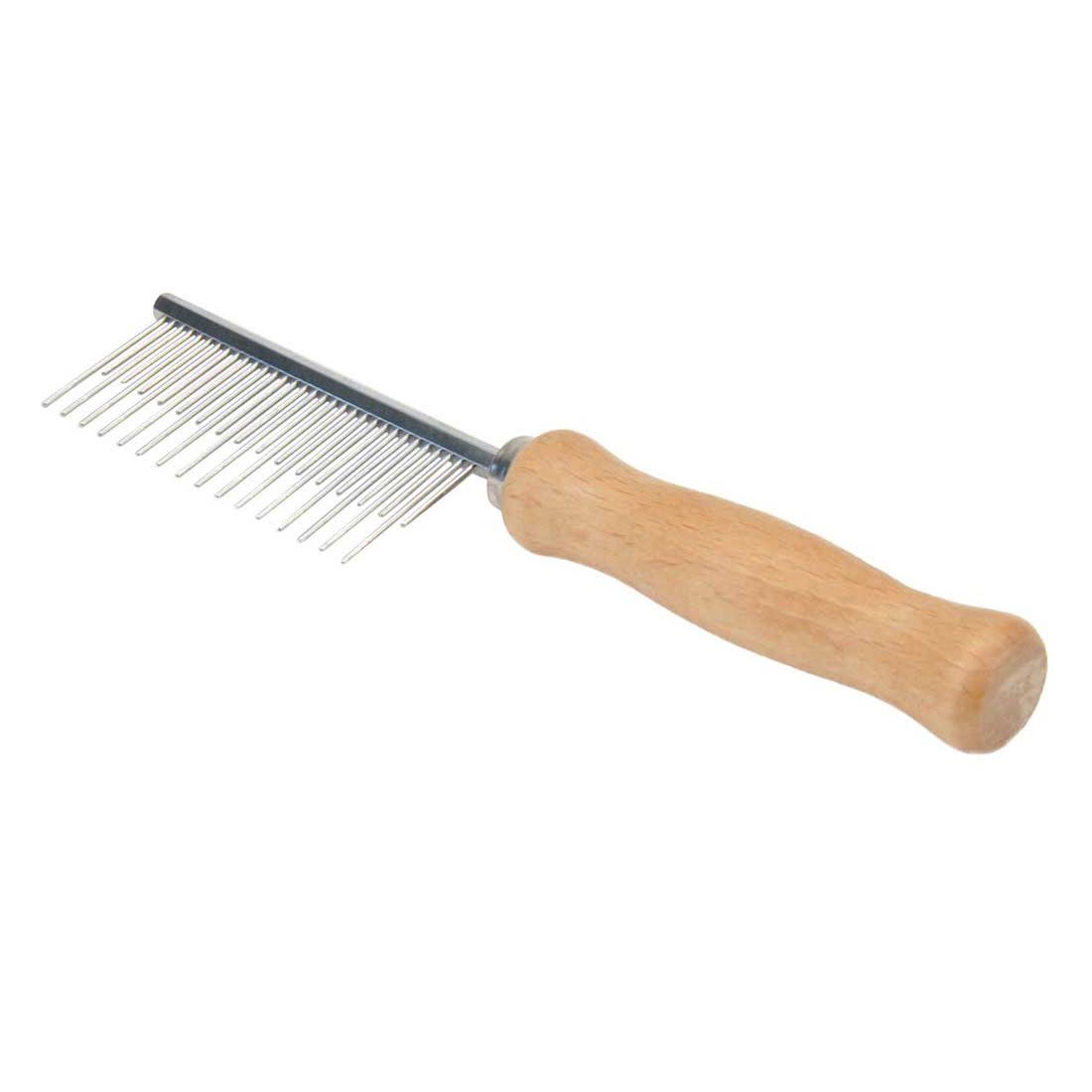 Safari Shedding Comb for Shorthaired Dogs - Wood Handle