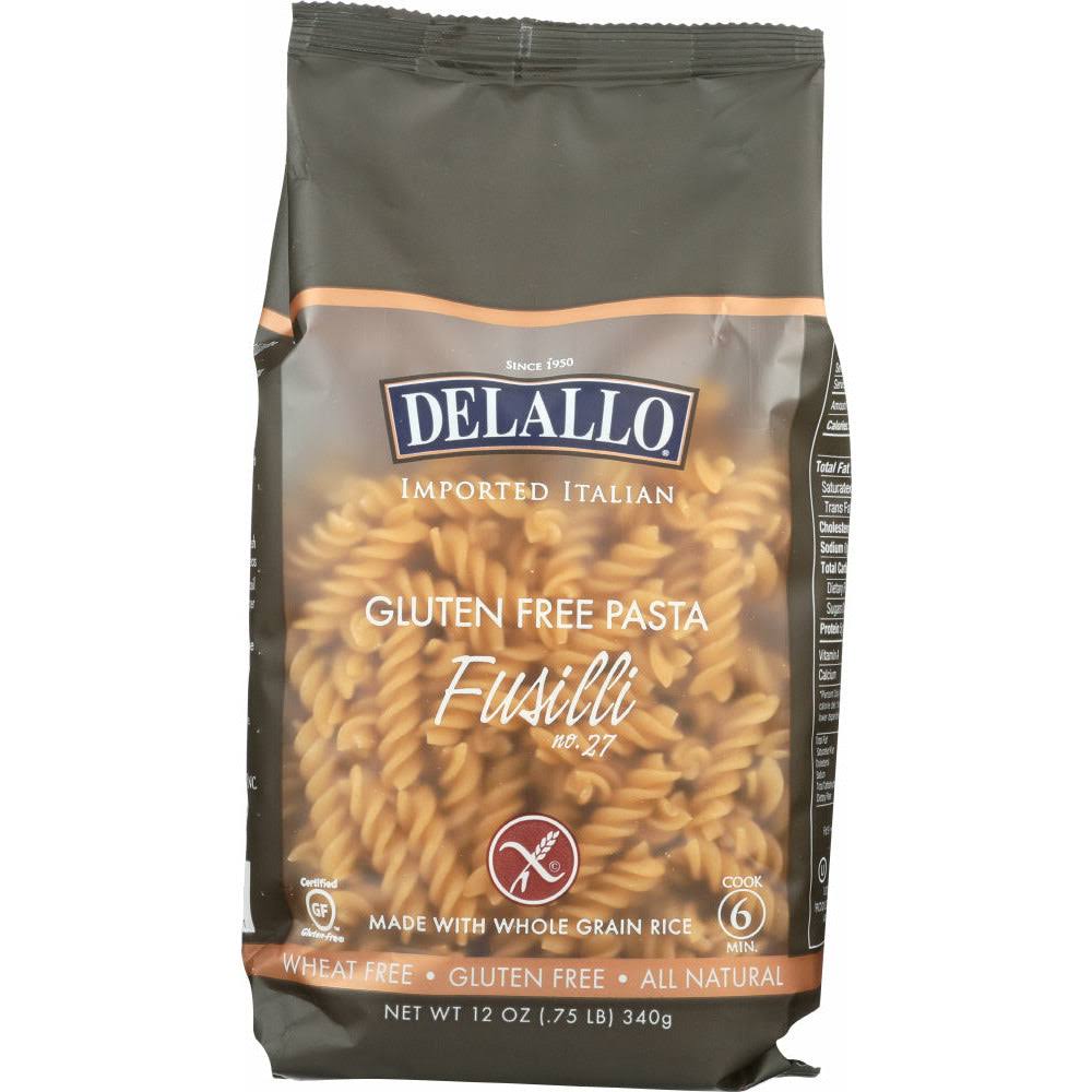 Delallo Fusilli Gluten Whole Grain Rice Pasta - 12oz