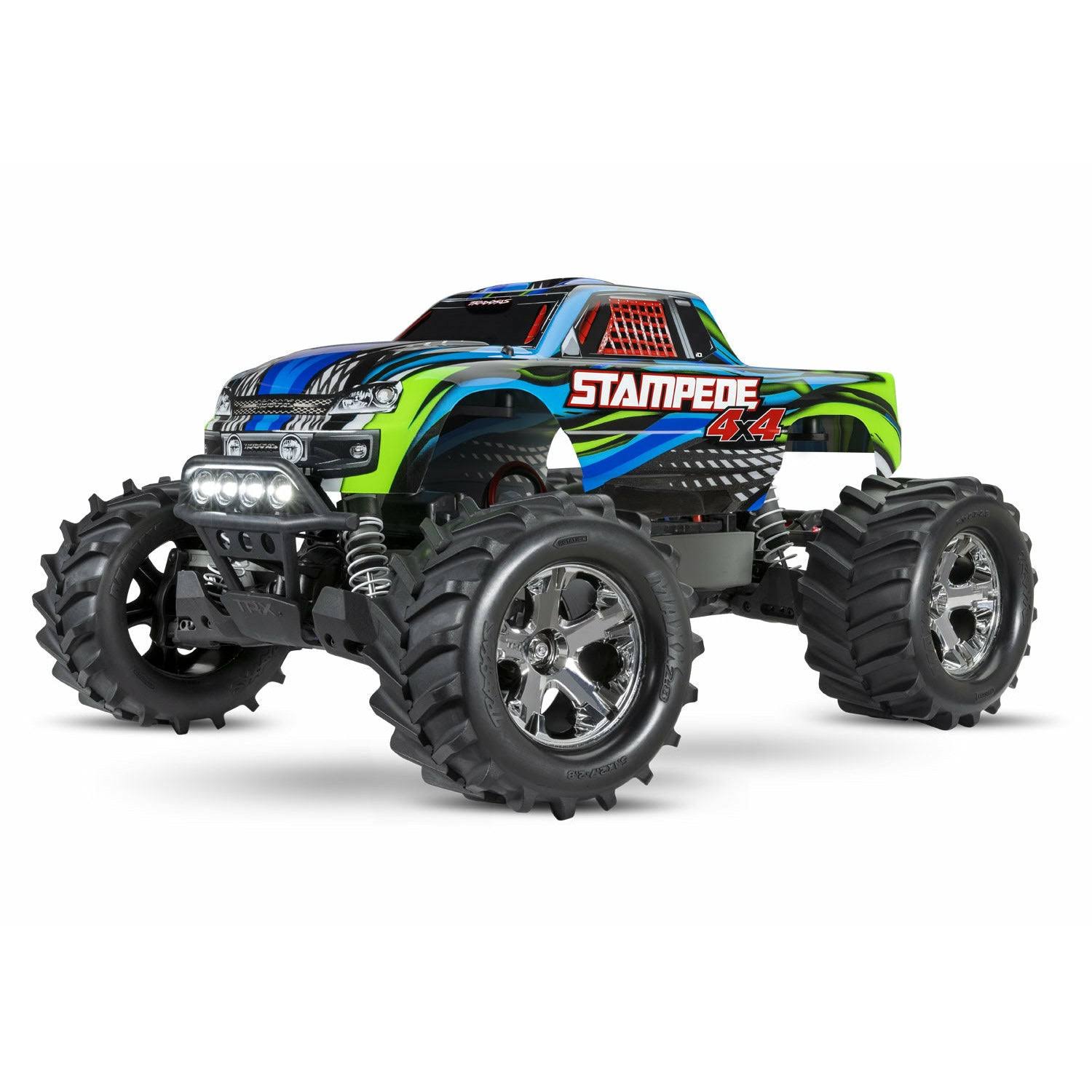 Traxxas Stampede 4X4 brushed Titan 12t motor and XL-5 Battery & Charger & LED Blue