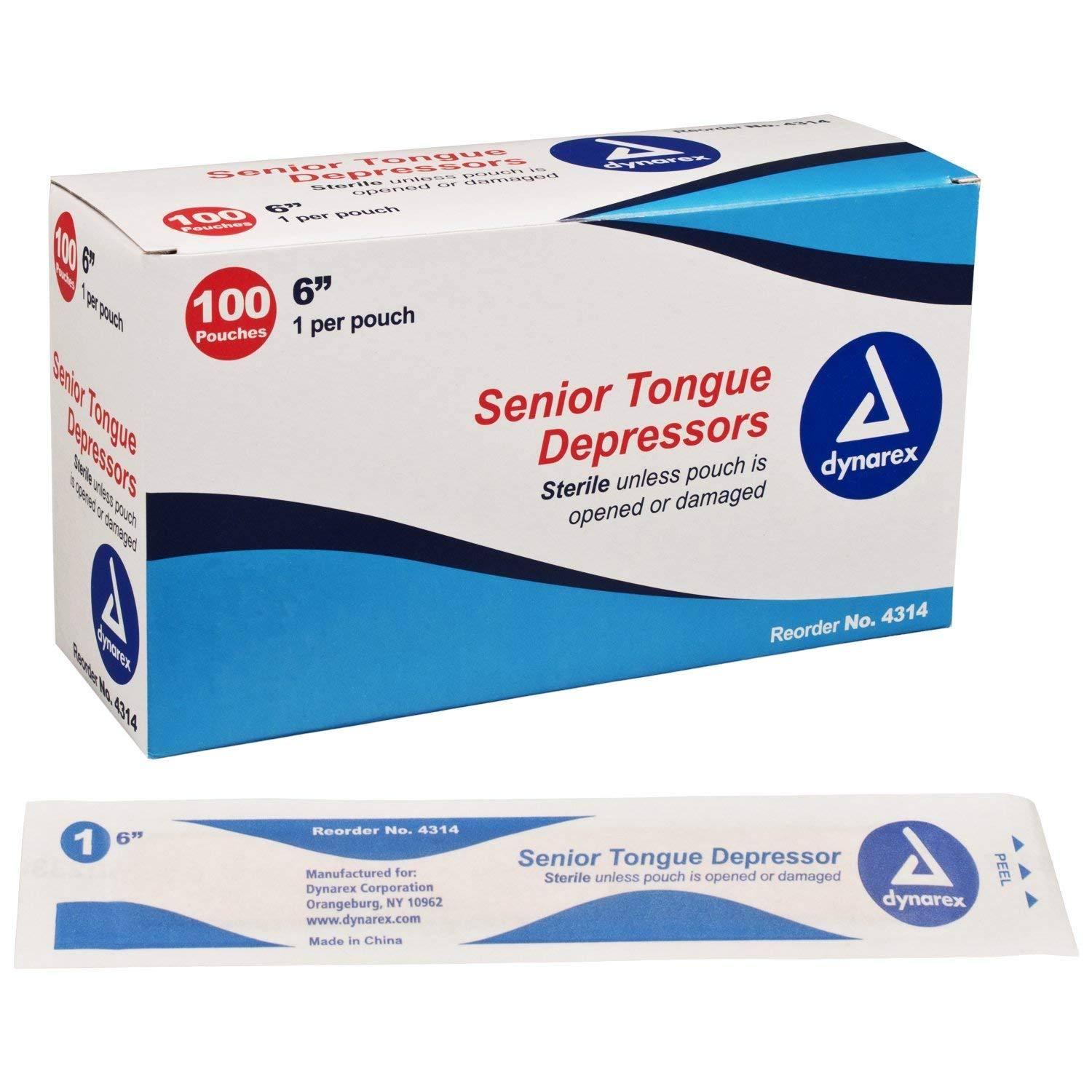 Tongue Depressors Senior Size Sterile - 6", 100 Count