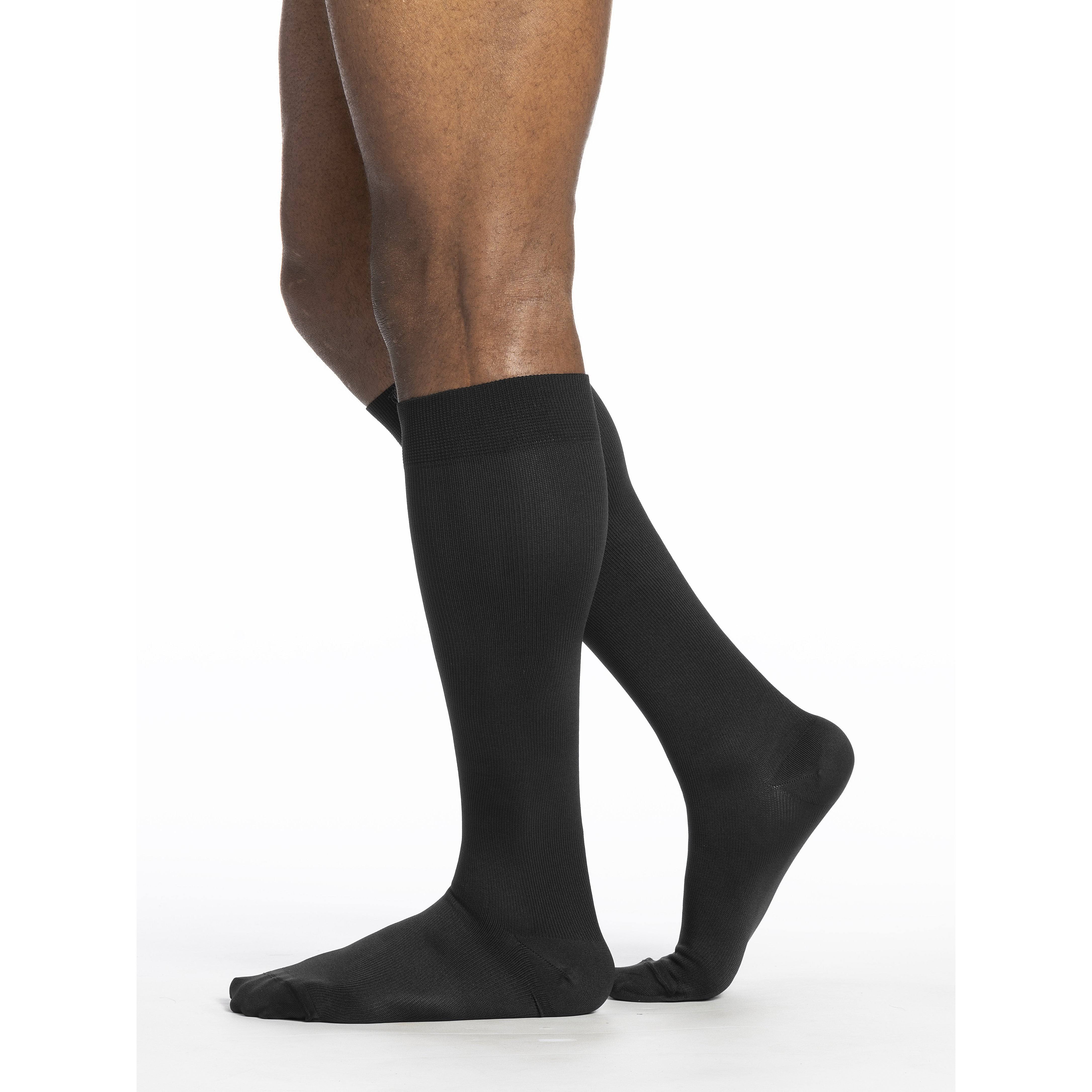 Sigvaris Microfiber Men's 20-30 mmHg Knee High / XL / Black