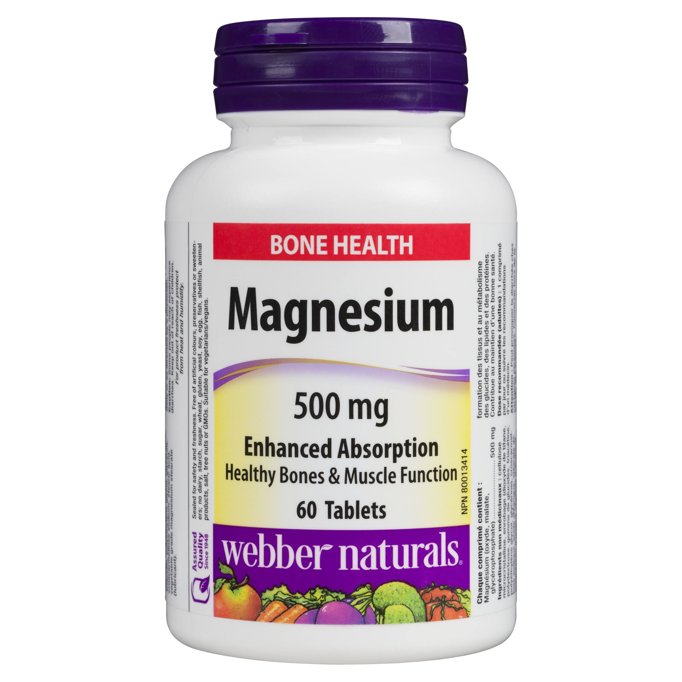 Webber Naturals Magnesium Supplement - 500mg, 60 Tablets