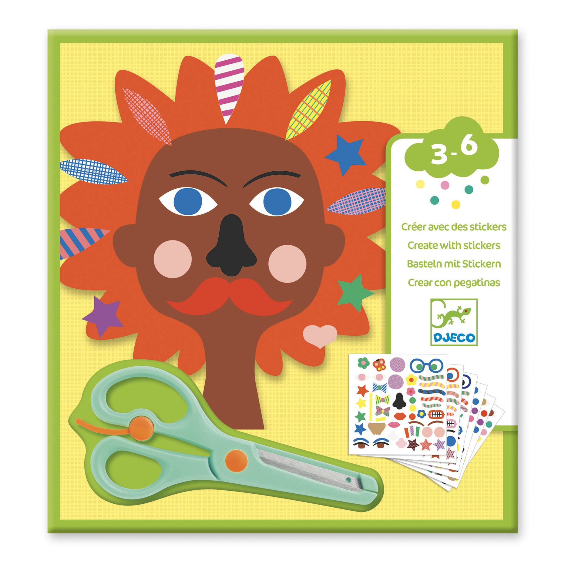 Djeco - Hairdresser Sticker Kit - Multicoloured
