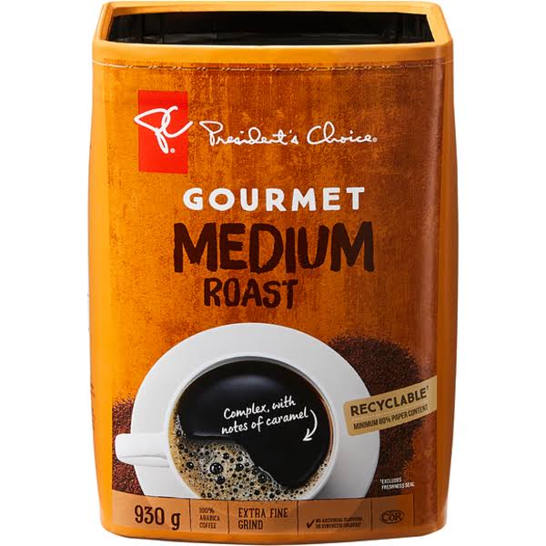 President's Choice Gourmet Medium Roast Extra Fine Grind Coffee - 930 g