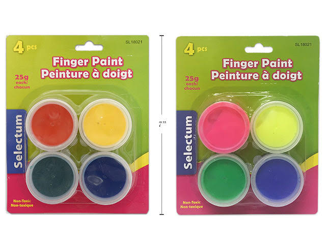 Carton of 12 Neon Color Finger Paints
