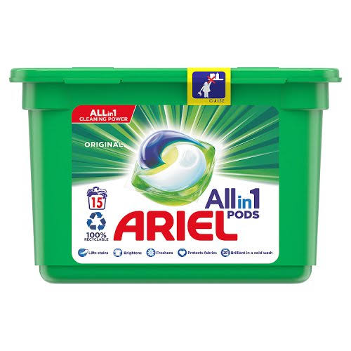 Ariel Pods Original All in 1 Washing Liquid Capsules, 15s