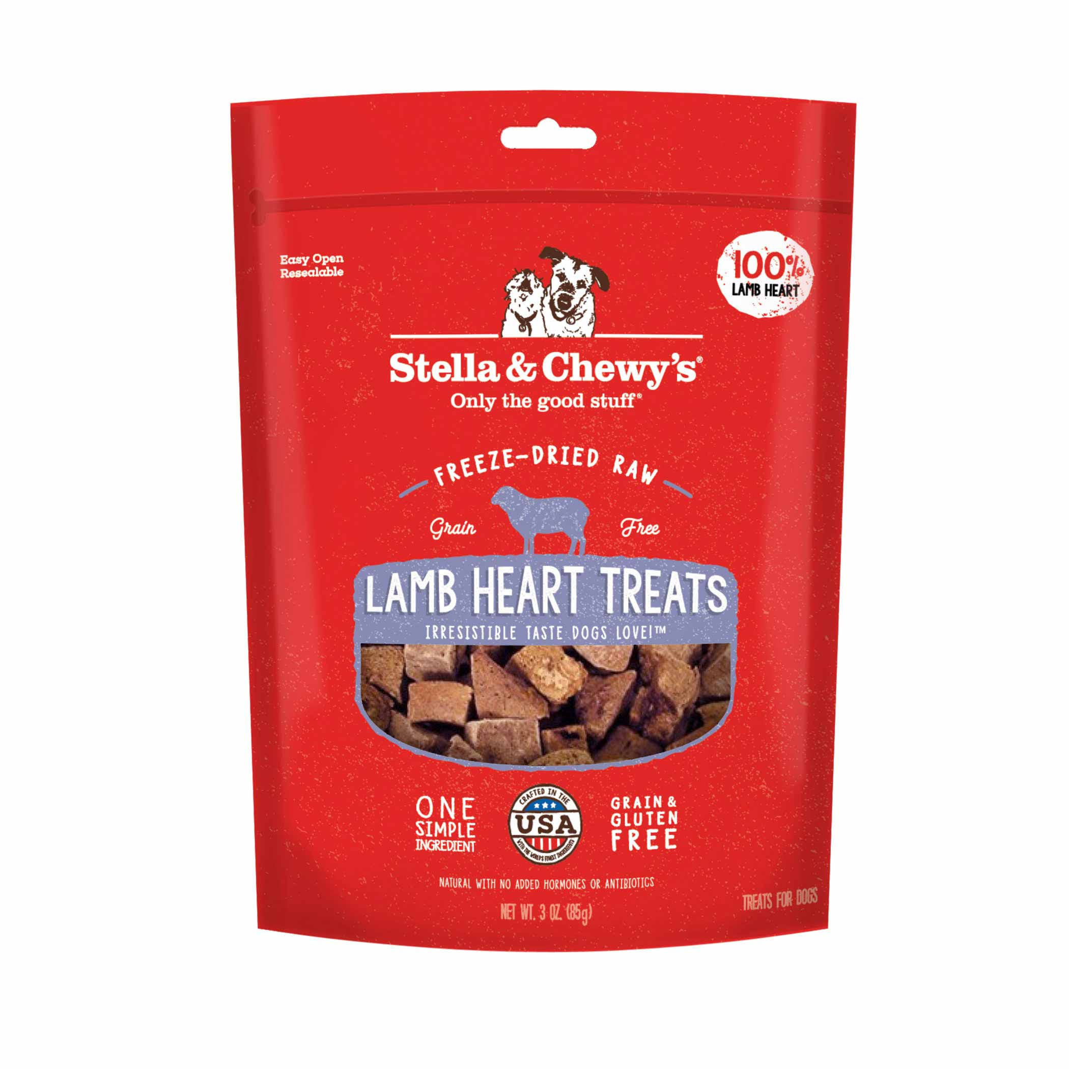 Stella & Chewy's Freeze-Dried Raw Dog Treats - Lamb Heart 3 oz