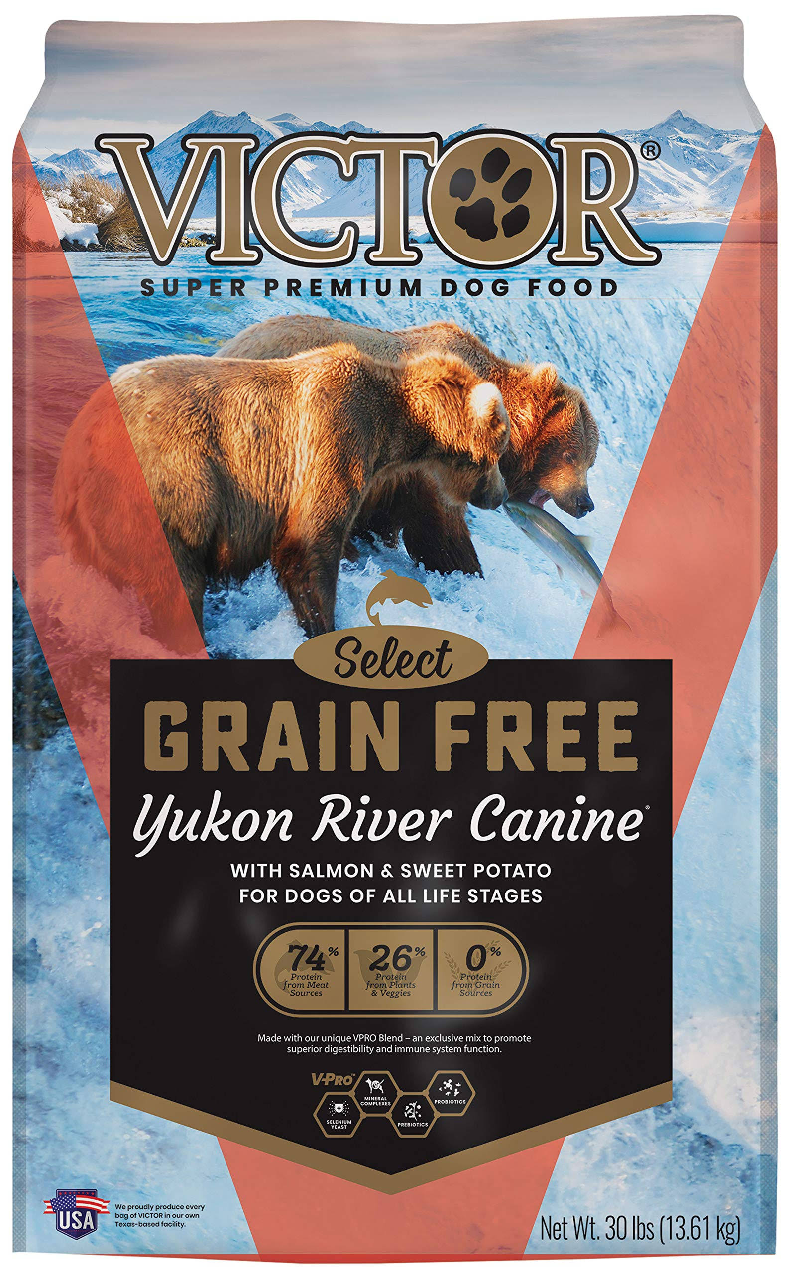Victor Grain Yukon River Salmon and Sweet Potato Dog Food - 30lb