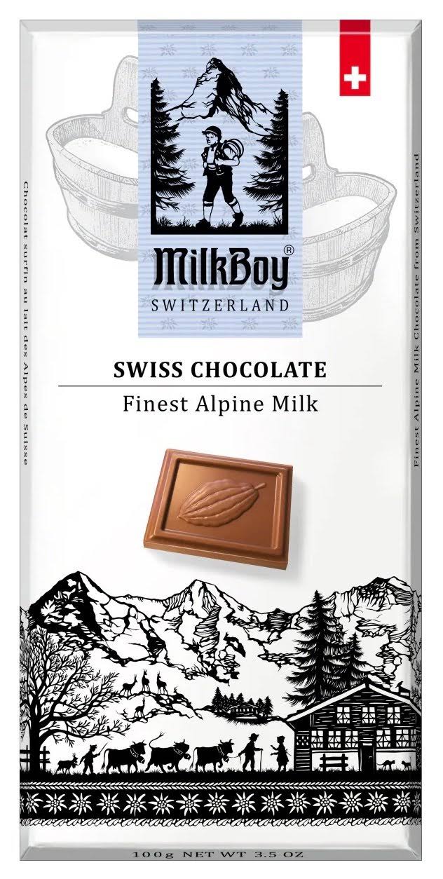 Milkboy Swiss Alpine Milk Chocolate Bar 3.5 oz