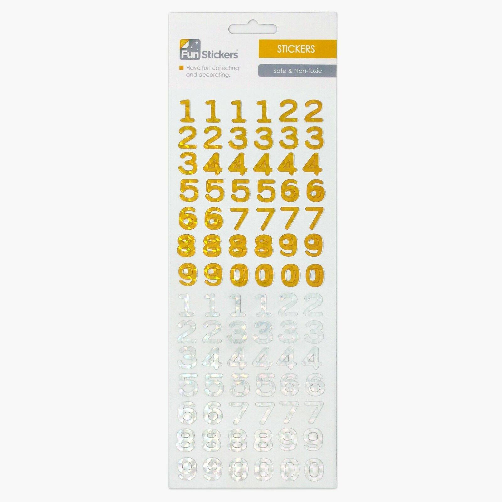Numbers Gold / Silver Stickers 20s