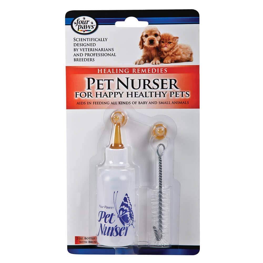 Four Paws Pet Nurser Kit - Bottle and Brush, 2oz