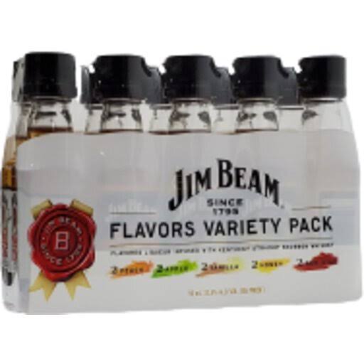 Jim Beam Variety Pack 10 Pk Peach Apple Vanilla Honey and Red Stag