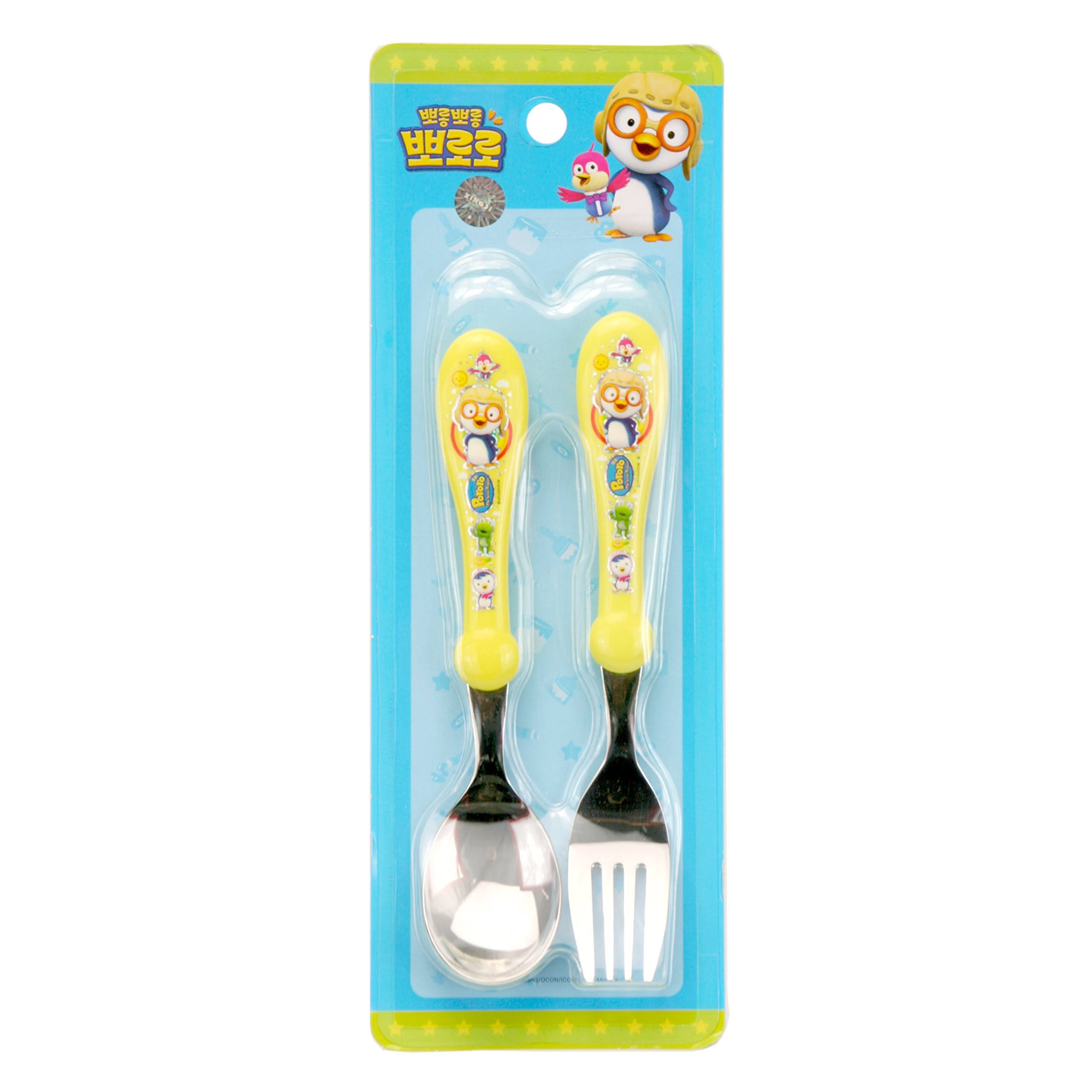 SK Co Pororo Stainless Spoon & Fork Set for Kids EZ70703