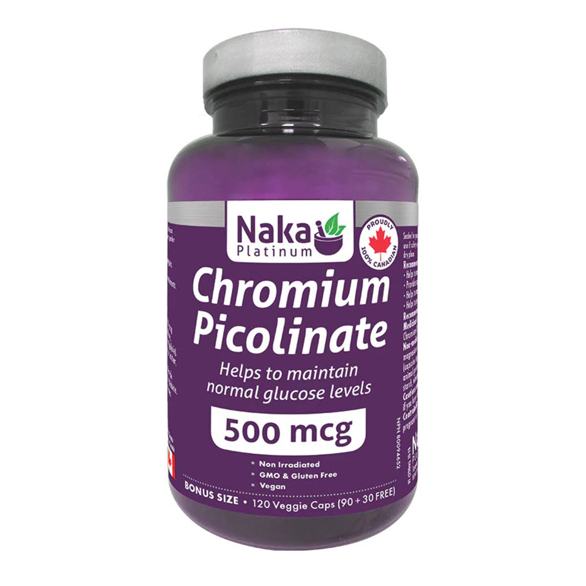 Naka Platinum Chromium Picolinate 500mg 90+30 Veggie Caps
