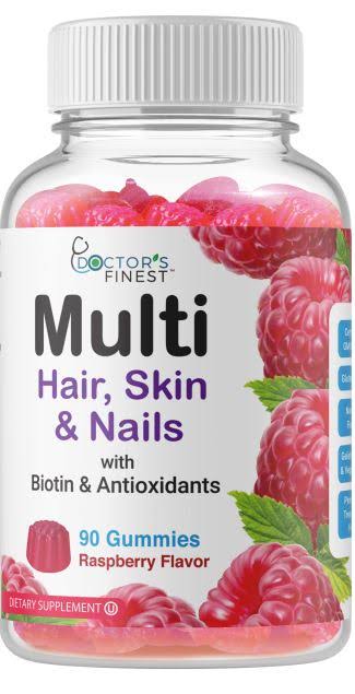 Doctors Finest Multivitamin - Hair- Skin & Nails with Biotin & Antioxidants - 90 Gummies