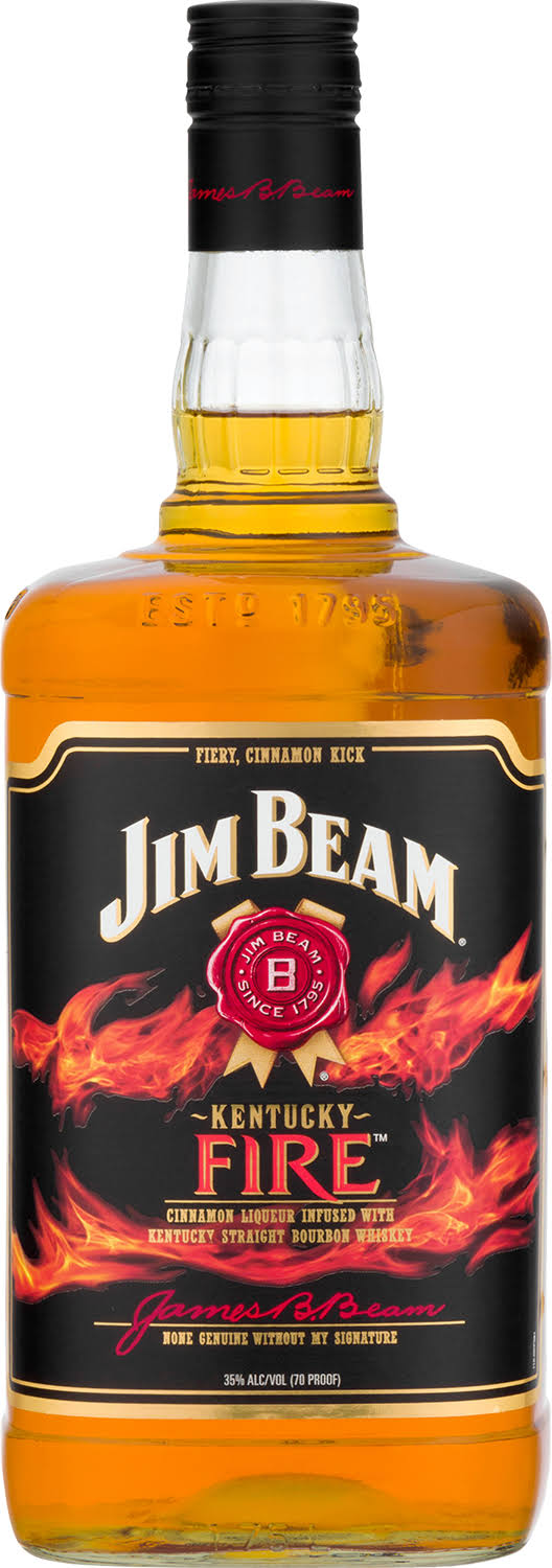 Jim Beam Kentucky Straight Bourbon Whiskey - Fire, 1.75ml