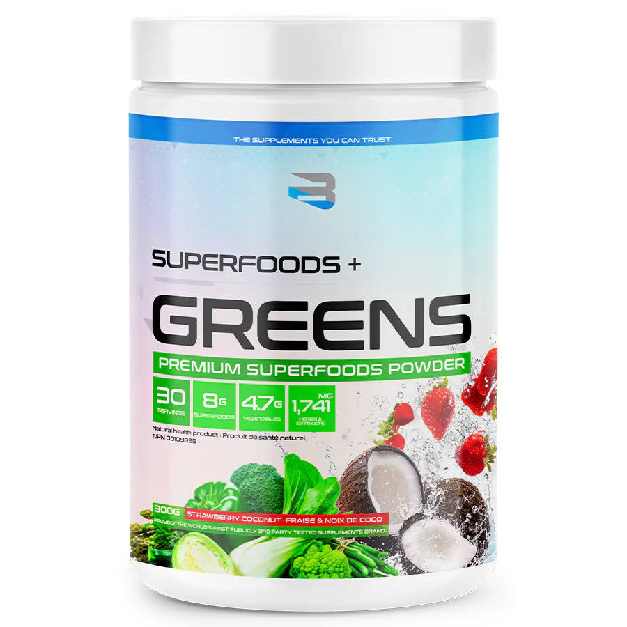 Believe Greens + Superfoods 300g Strawberry Coconut / 33 servings
