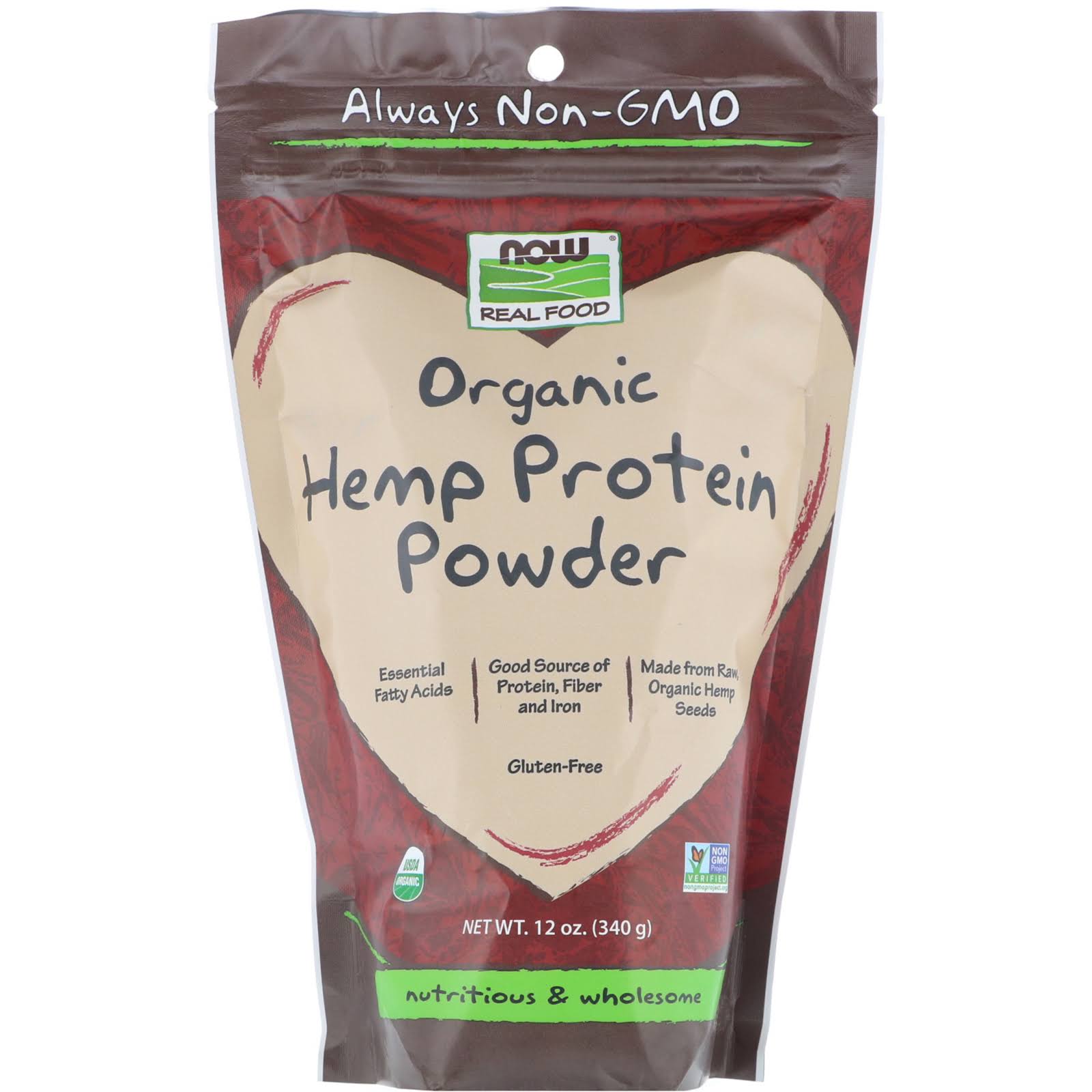 Now Foods, Real Food, Organic Hemp Protein Powder - 12 oz (340 g)