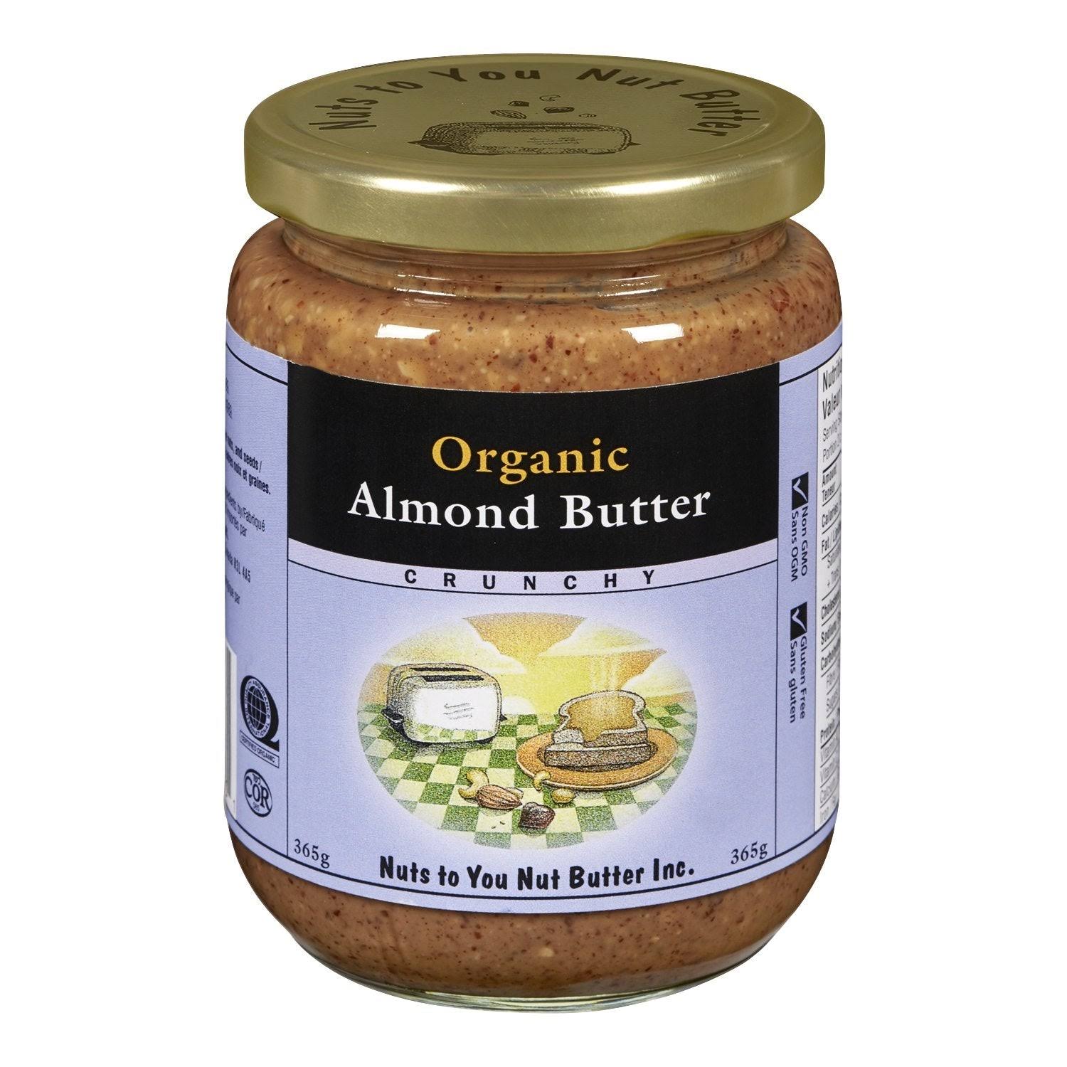 Nuts To You Organic Almond Butter - Crunchy, 365g