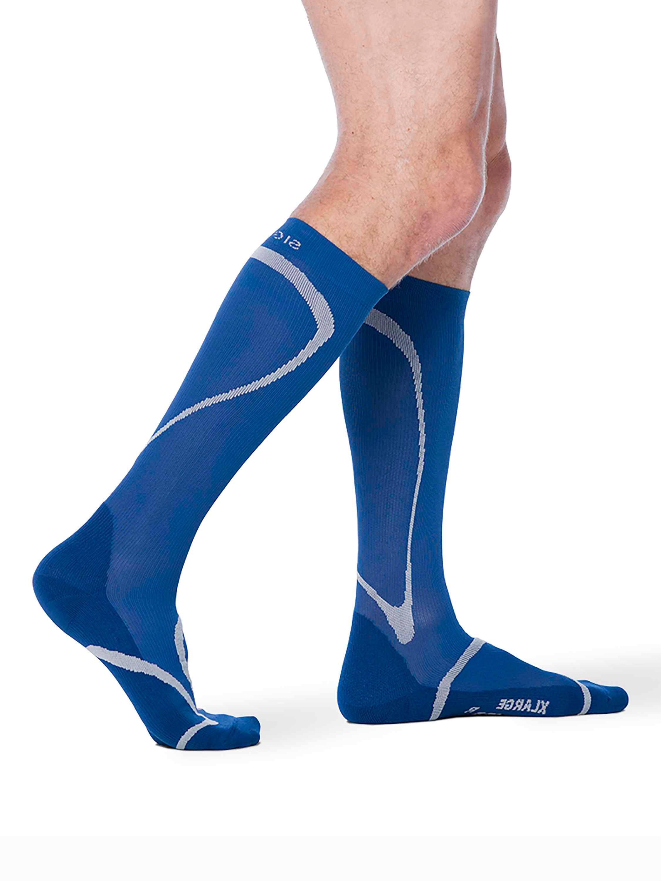Sigvaris Knee High Compression Sock - Blue, Medium, 20-30mmhg