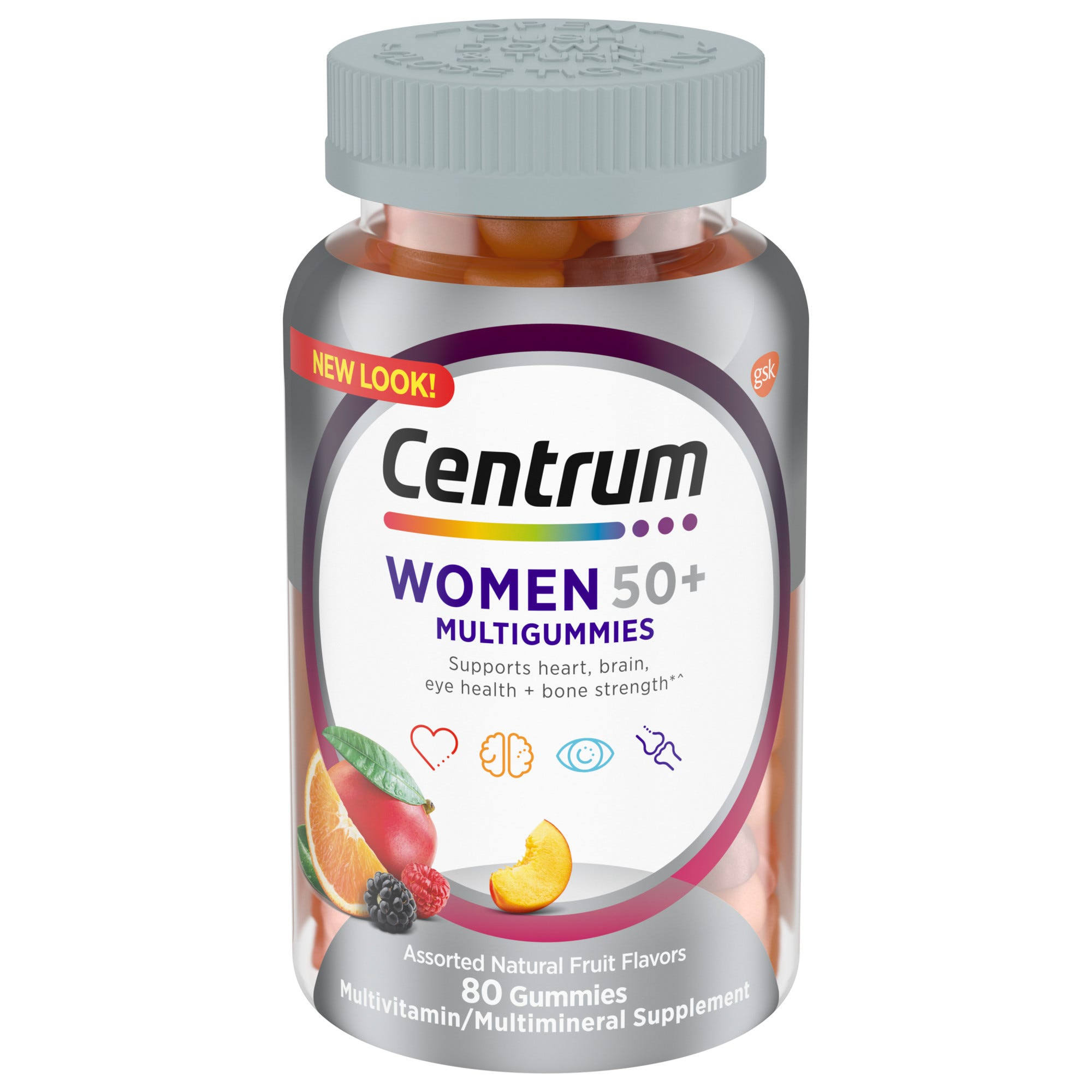 Centrum Multivitamin/Multimineral Supplement, Assorted Natural Fruit Flavors - 80 gummies