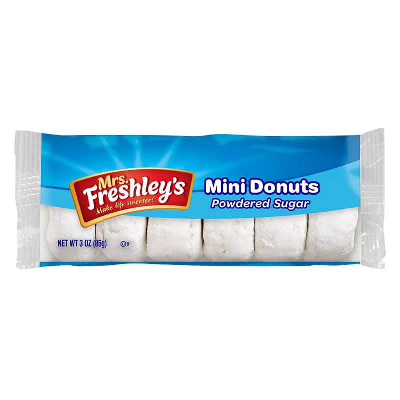 Mrs. Freshley's Mini Donuts - Powdered, 3oz, 6 Pack