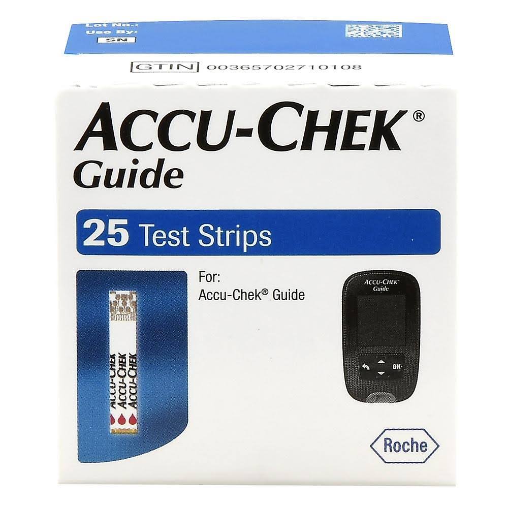 Accu Chek Guide Blood Glucose Test Strips Pack - 25pk
