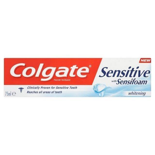 Colgate Sensitive & Sensifoam Toothpaste - Whitening, 75ml