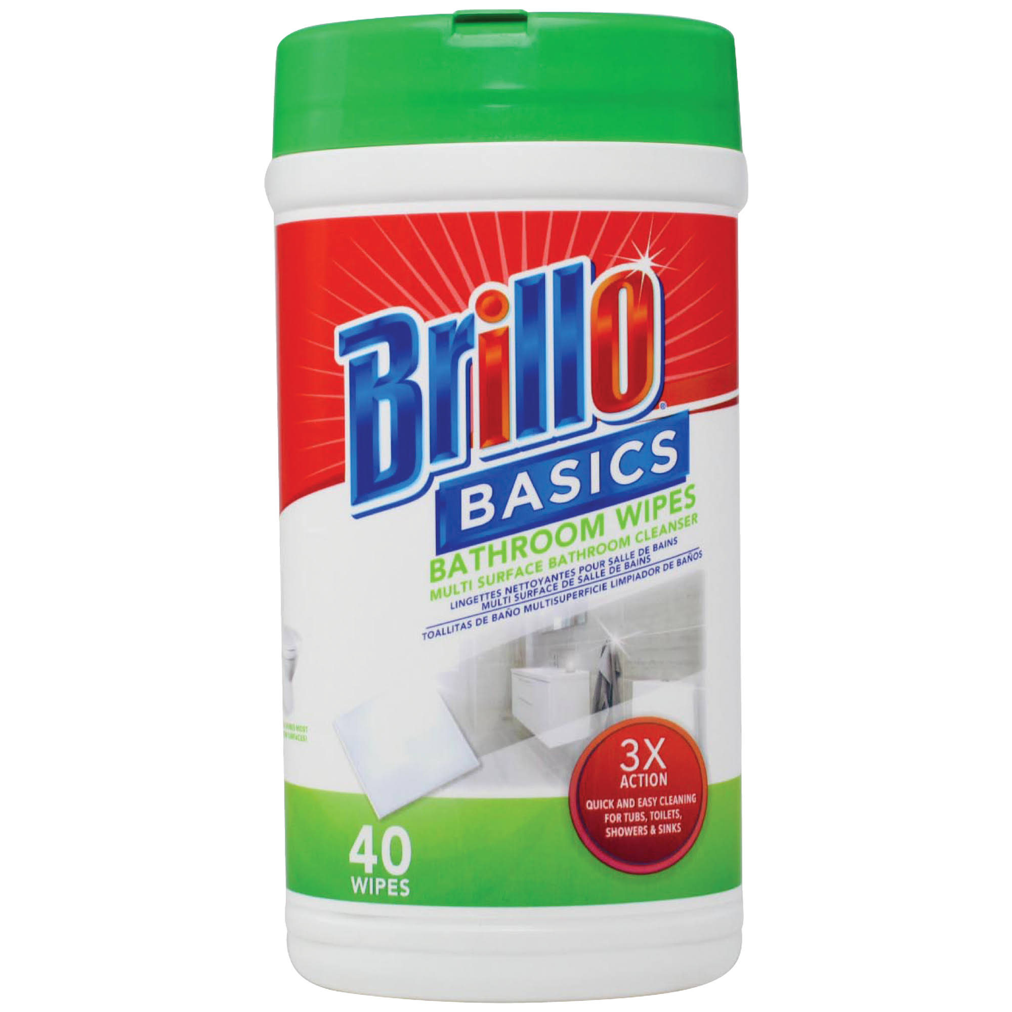 Brillo Basics Bathroom Wipes 40 Count