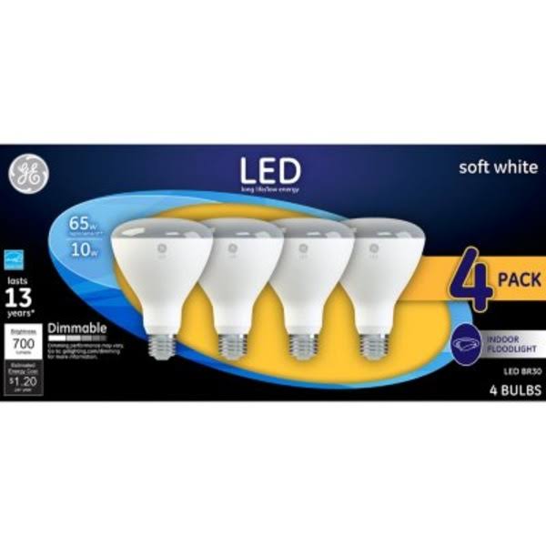 GE Lighting LED Bulb - Soft White, Dimmable 700, 65W, 4pk