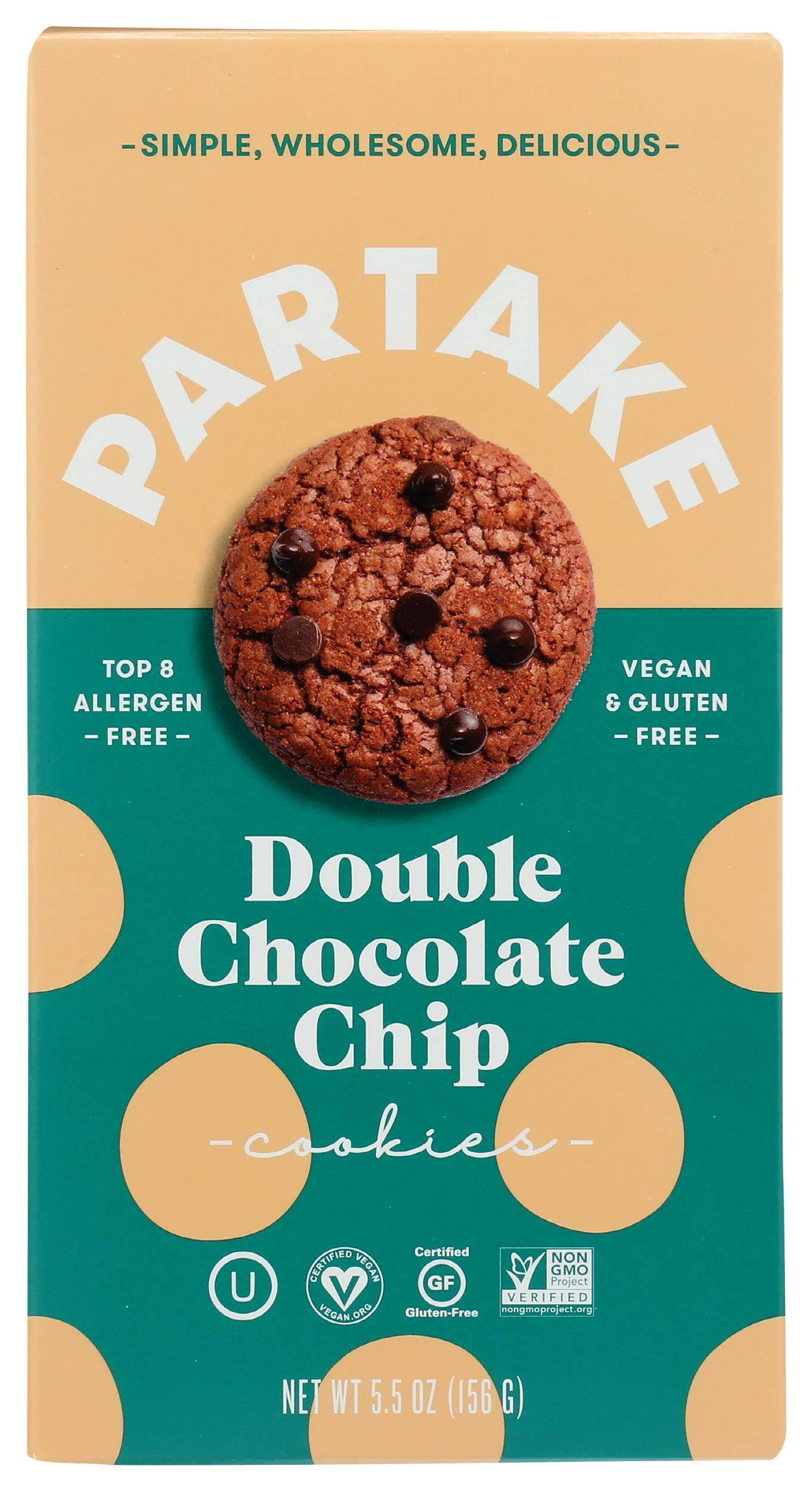 PARTAKE Foods Double Chocolate Chip Cookies, 5.5 oz