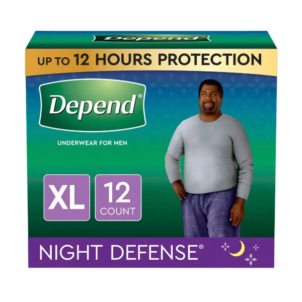 Depend Night Defense Underwear, XL - 12 underwear