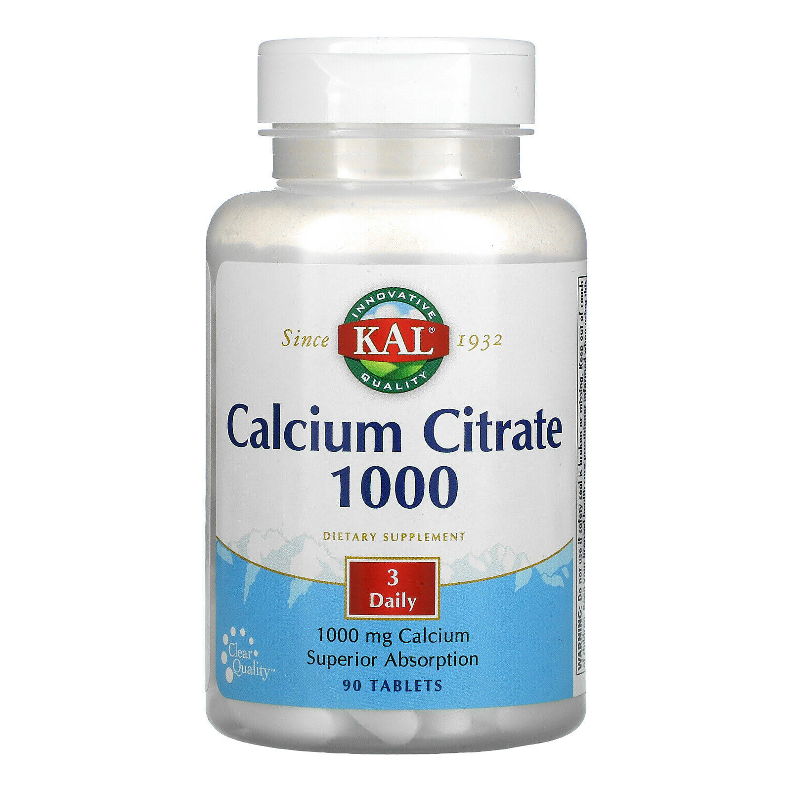Kal Calcium Citrate 100 Dietary Supplement - 90 Tablets