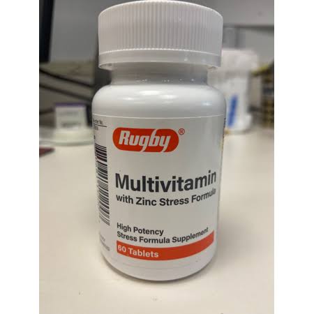 Rugby Multivitamin with Zinc Stress Formula 60ct Pack of 1